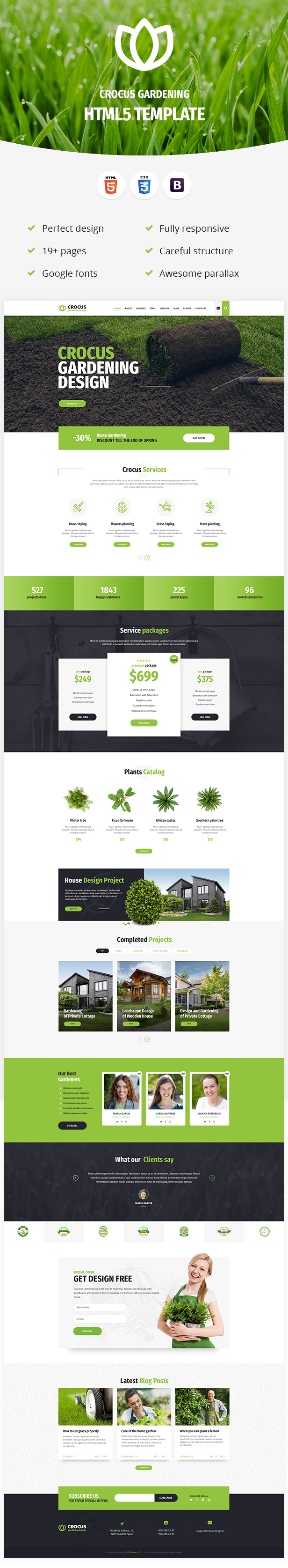 Garden and Landscape Design Company | Crocus Gardening  HTML Template - 1